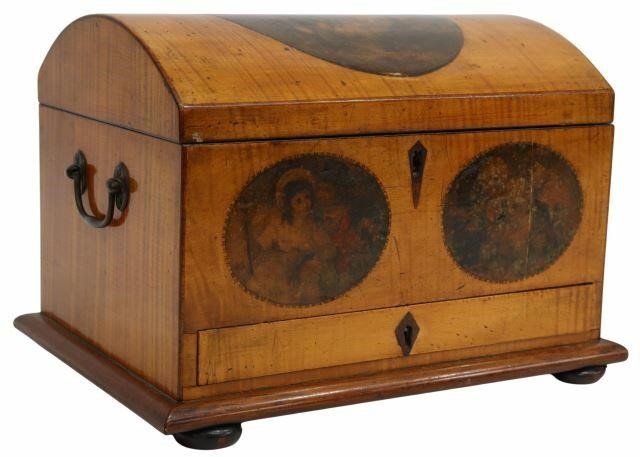 Appraisal: English Georgian period satinwood casket early th c with applied