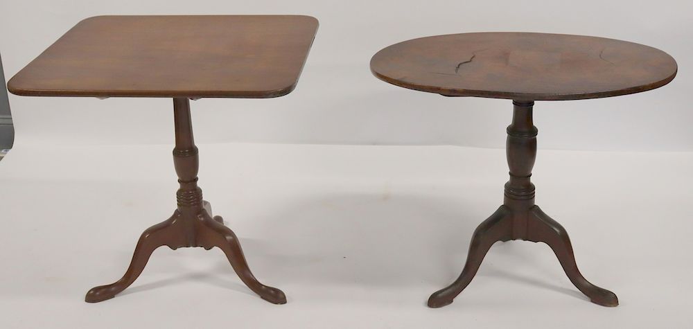 Appraisal: Antique Q A Tilt Top Tables From a Long island