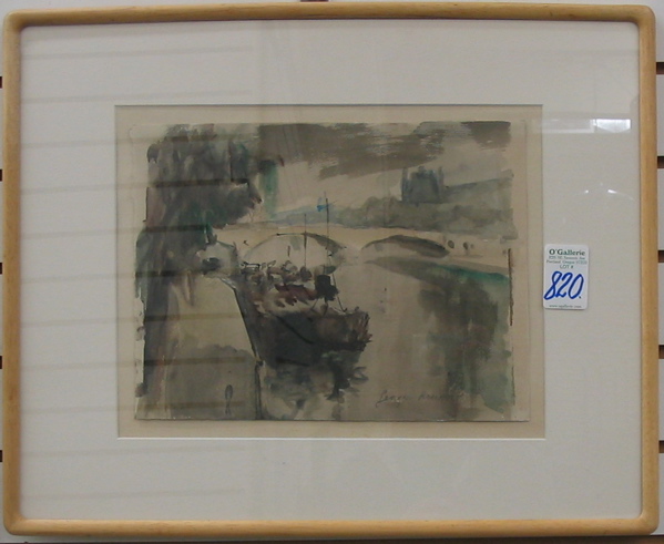 Appraisal: LEVIGES ROUAULT French th century Watercolor on paper Canal scene