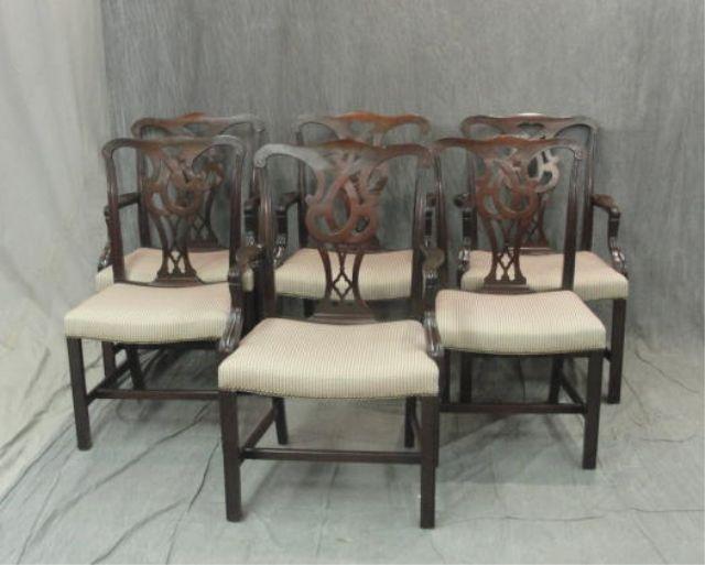 Appraisal: BAKER Mahogany Dining Chairs arm and sides From the same