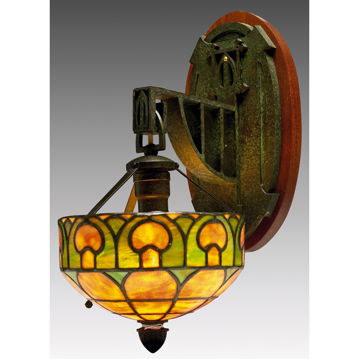 Appraisal: Good Arts Crafts sconce possibly by Bradley Hubbard