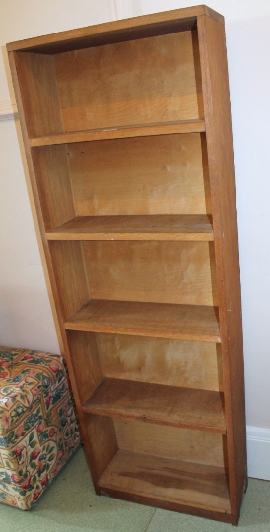 Appraisal: A narrow oak open bookcase cm wide cm deep cm