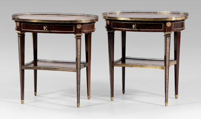 Appraisal: Pair Louis XVI style side tabl