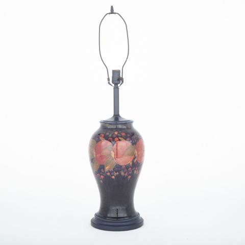 Appraisal: Moorcroft Pomegranate Table Lamp c of baluster shape painted with