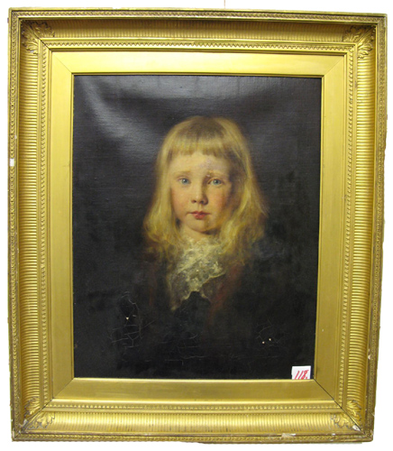 Appraisal: AMERICAN SCHOOL late th century Oil on canvas Portrait of