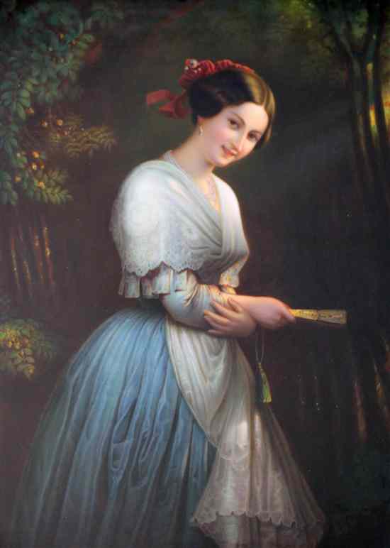 Appraisal: A KPM Berlin porcelain portrait plaque 'The Beauty of Albano'