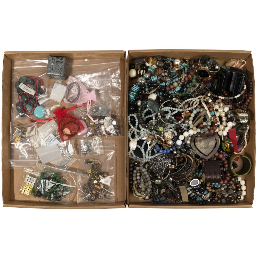 Appraisal: COSTUME JEWELRY ASSORTMENTApproximately pounds of pins necklaces earrings and bracelets