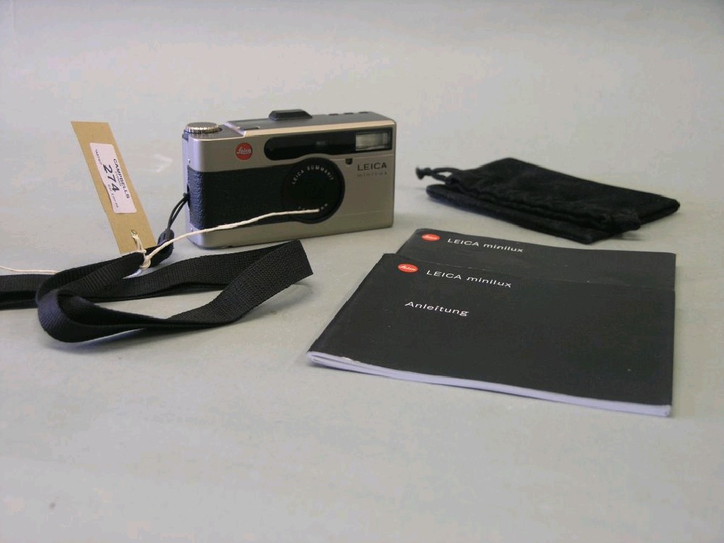 Appraisal: A Leica Minilux mm Compact camera with instruction manual and