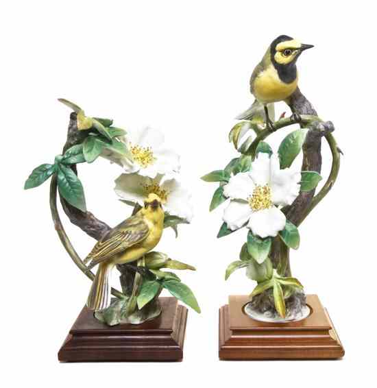 Appraisal: A Pair of Royal Worcester Dorothy Doughty Birds Hooded Warbler