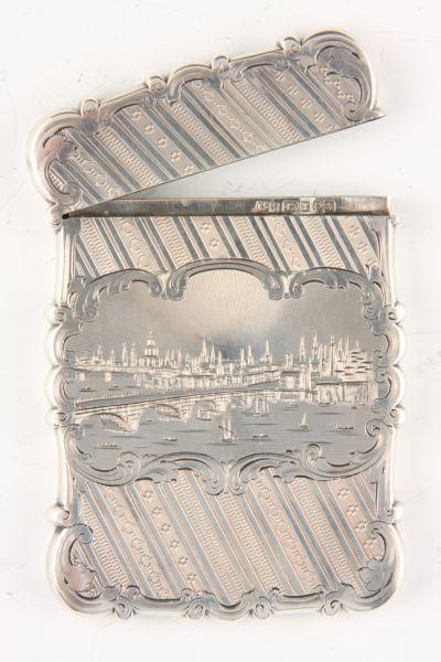 Appraisal: English Nathaniel Mills Sterling Silver Card Case with Birmingham -