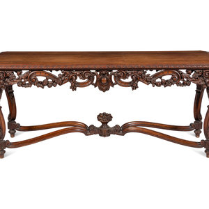 Appraisal: An Italian Carved Walnut Table th Century height x length