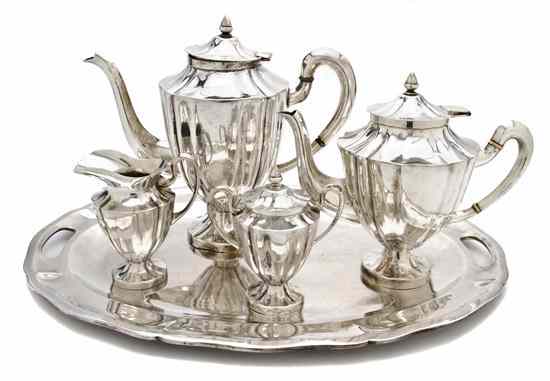 Appraisal: A Mexican Sterling Silver Tea and Coffee Service comprising a