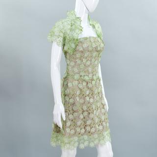 Appraisal: Richard Tyler Couture silk organza lace dress Richard Tyler Couture