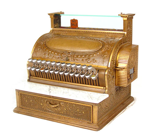 Appraisal: MODEL BRASS NATIONAL CASH REGISTER Serial number dates to ''Dolphin''