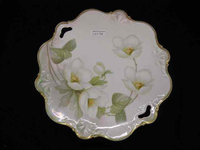 Appraisal: R S Germany Porcelain Cake Plate fine floral scalloped edge