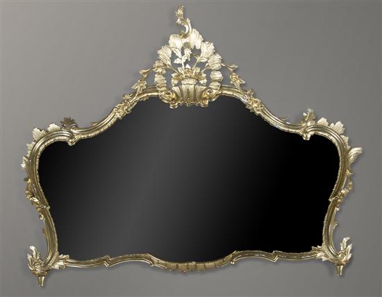 Appraisal: A Louis XV Style Giltwood Over Mantle Mirror Height x