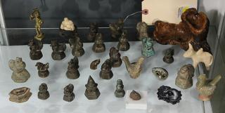 Appraisal: lot of Indigenous style objects including bronze bird figures clay