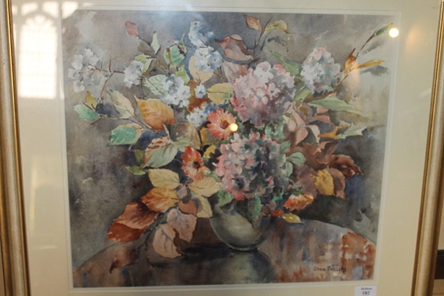 Appraisal: Olivia Phillips th Century Still life of flowers signed watercolour