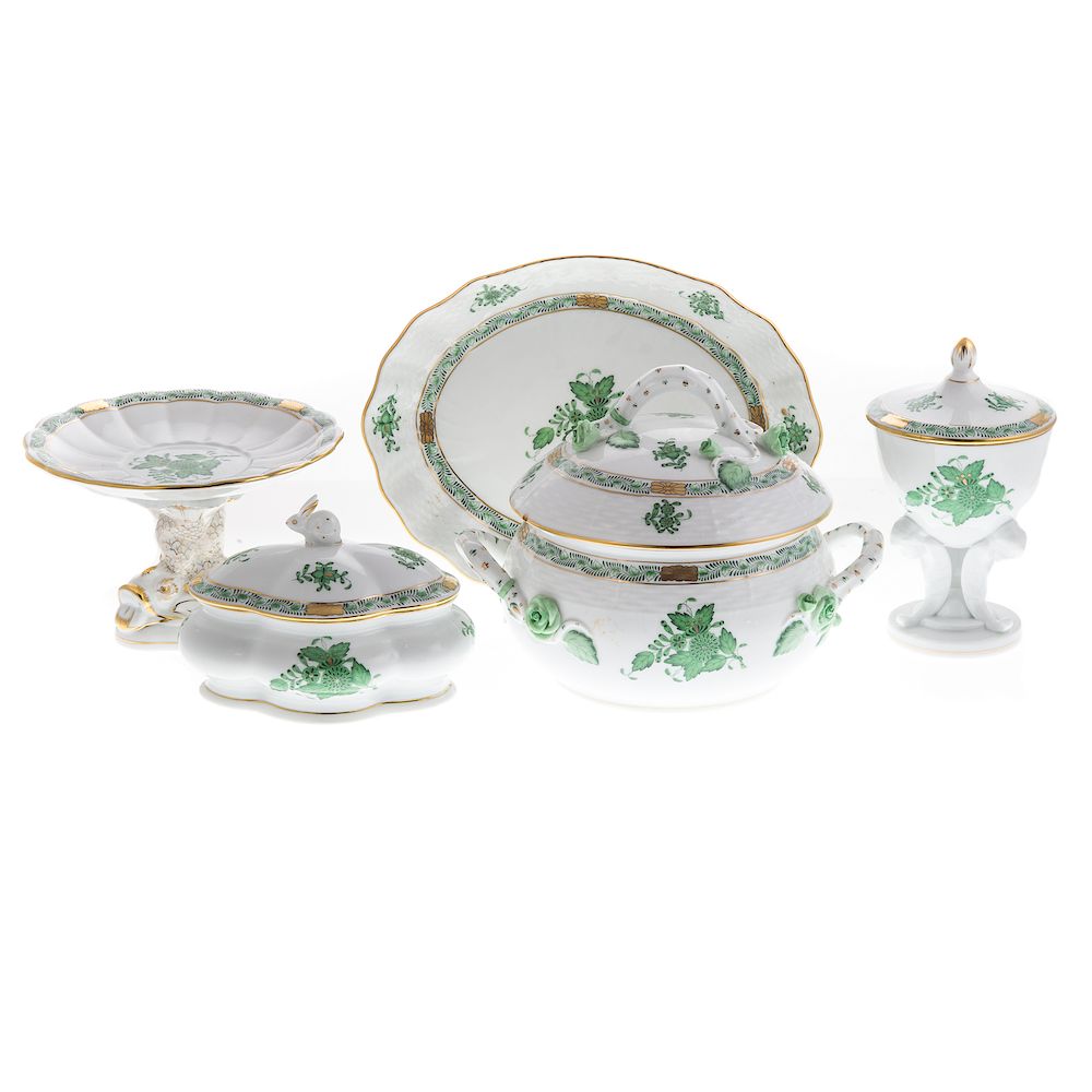 Appraisal: Herend porcelain table articles in the Green Chinese Bouquet pattern