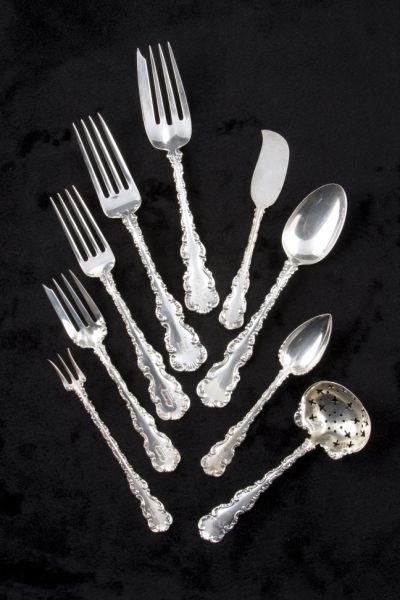 Appraisal: Whiting Louis XV Partial Sterling Service pieces including forks forks