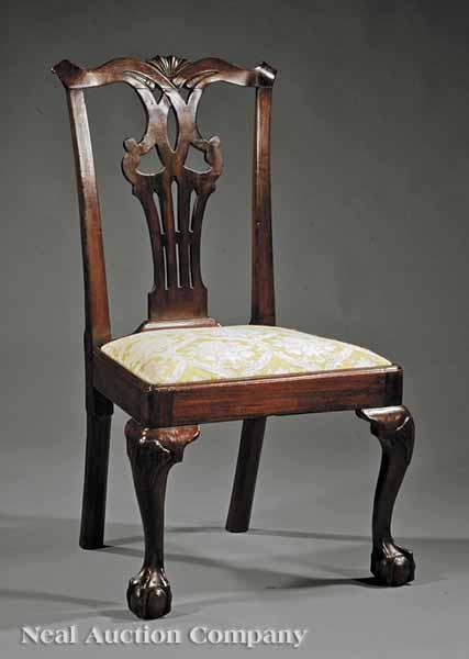 Appraisal: An Early American Chippendale Carved Mahogany Side Chair mid- th