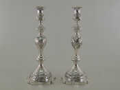 Appraisal: Judaica - a pair of silver Sabbath candlesticks by Morris