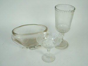 Appraisal: Twelve pressed glass Sundae glasses on round bases cm high