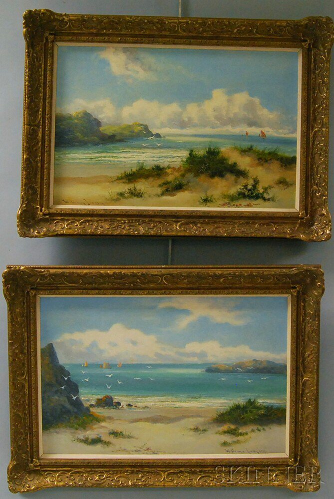 Appraisal: William Langley British fl - Two Works Coastal Views North