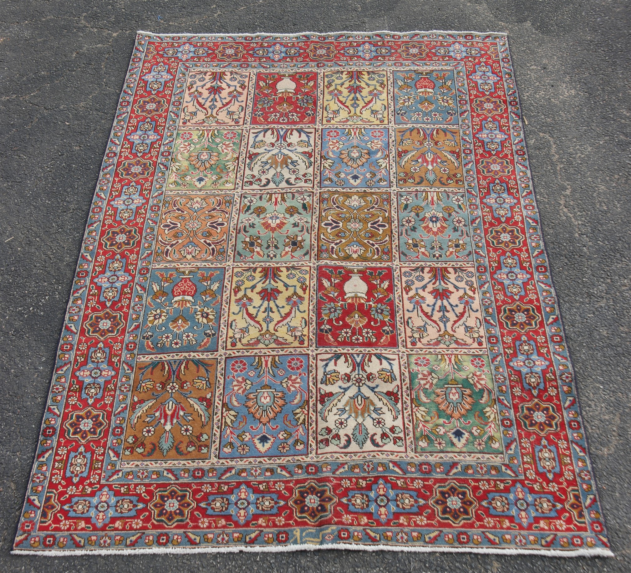 Appraisal: ORIENTAL RUG ' X ' GARDEN PATTERN TABRIZ Oriental rug