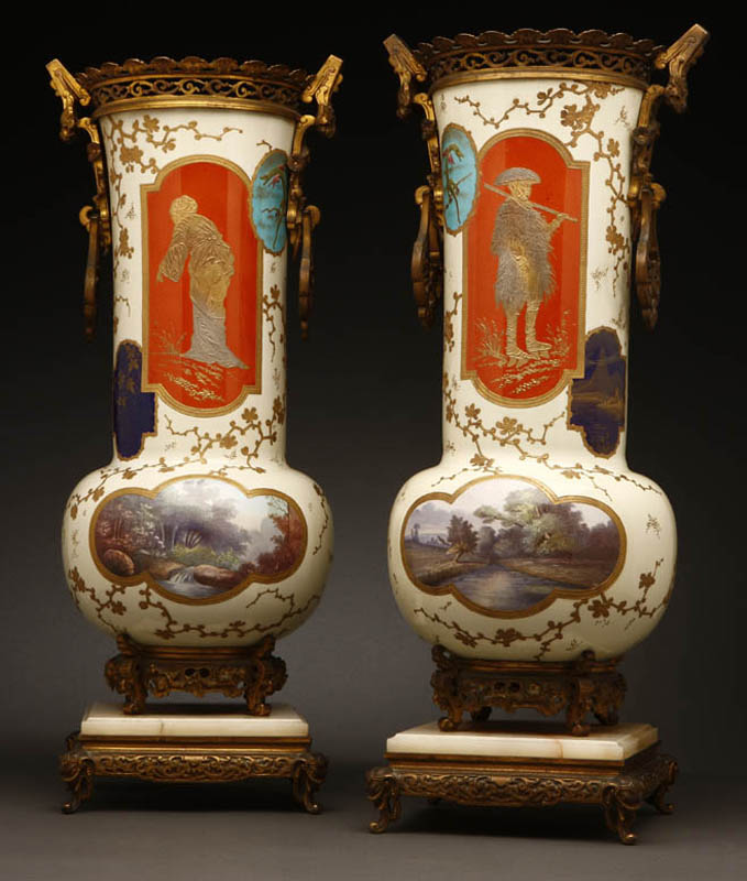 Appraisal: Pair of Napoleon III 'Japonaise' porcelain vases Pair of Napoleon