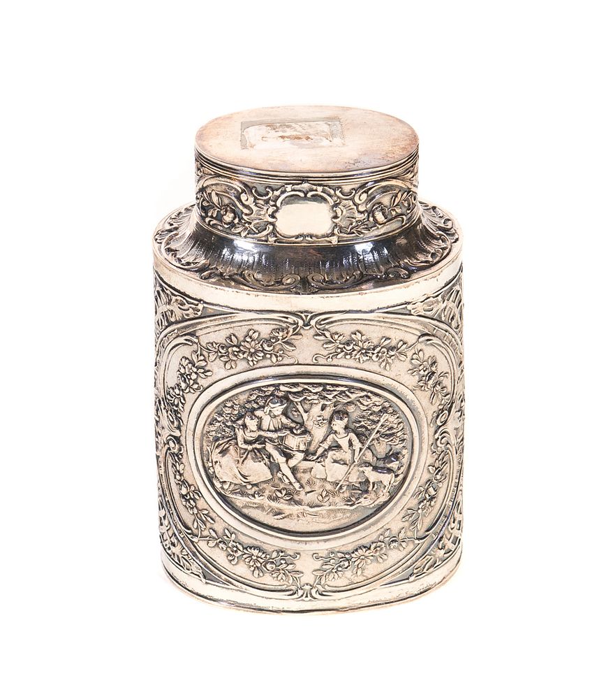 Appraisal: Silver Tea Caddy Silver Tea Caddy