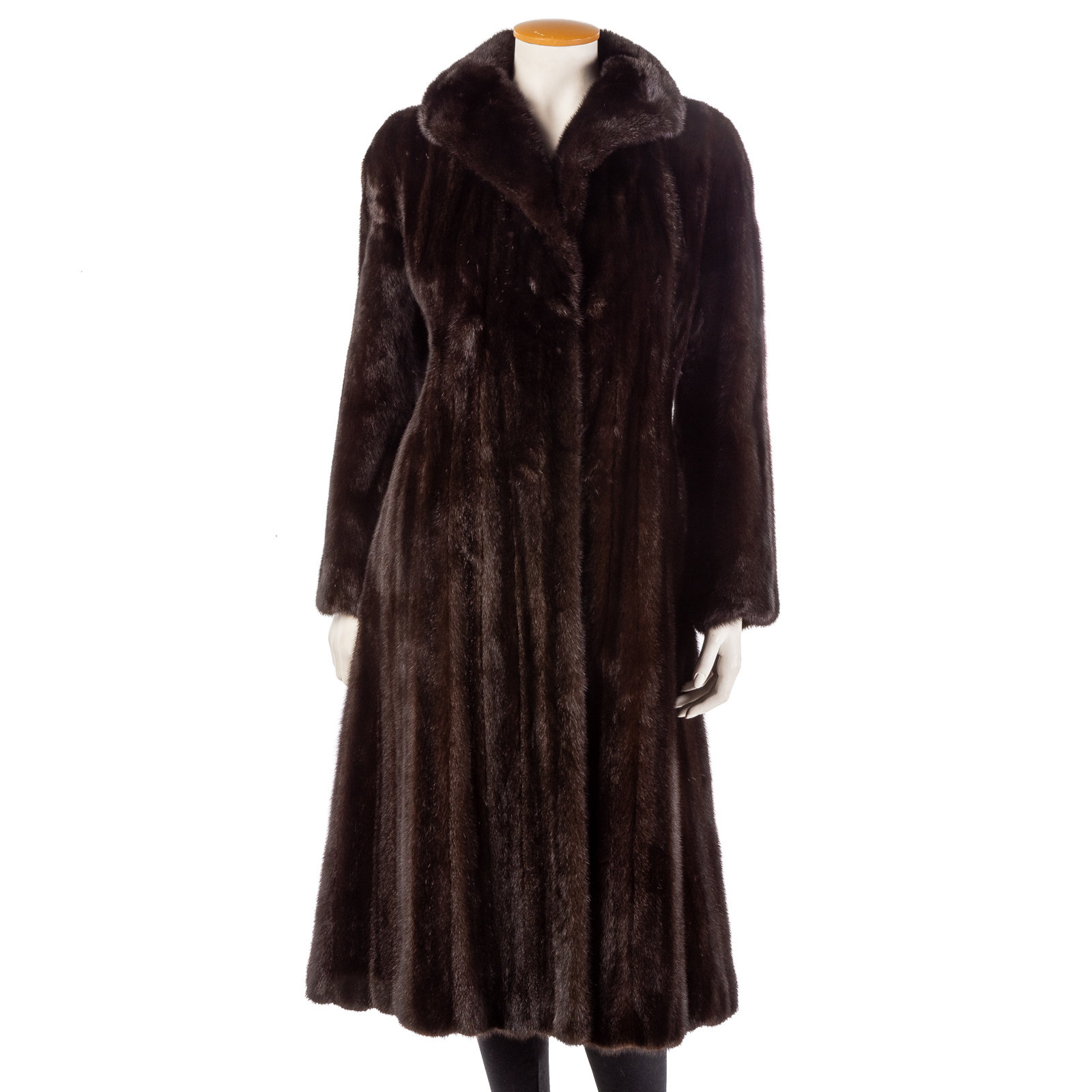 Appraisal: THE CHRISTIE BROS BROWN MINK FULL-LENGTH COAT Embroidered lining