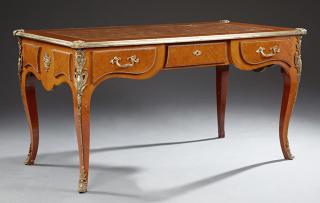 Appraisal: Louis XV Style Ormolu Mounted Parquetry Inlaid Mah Louis XV