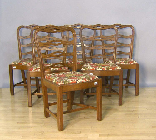 Appraisal: Set of Chippendale style ribbonback dining chairs