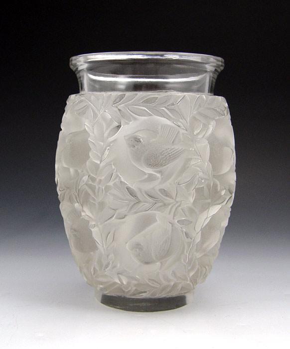 Appraisal: LALIQUE BAGATELLE BIRD VASE '' tall Free of chips cracks