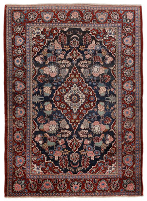 Appraisal: Kashan Rug early th century ornate central medallion with similar