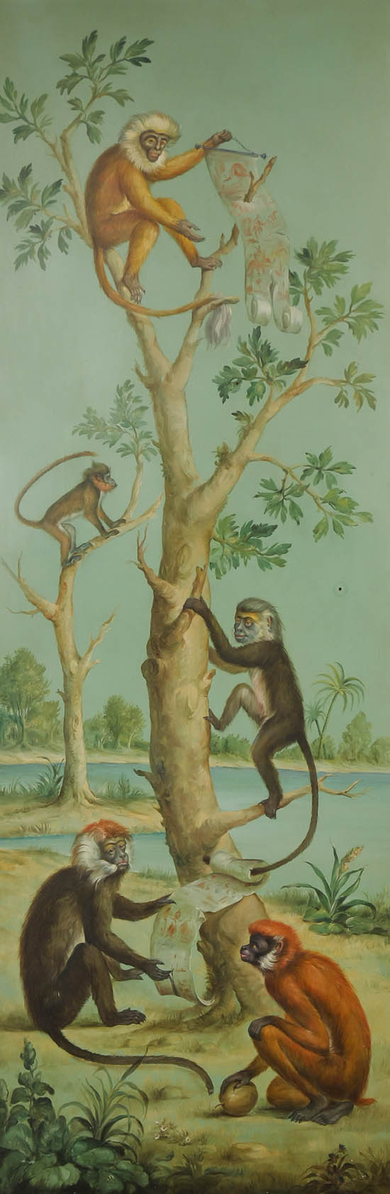 Appraisal: European or American School th Century Monkeys in a Tropical