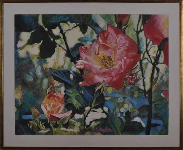 Appraisal: JOSEPH RAFFAEL b CAROL'S MAGIC GARDEN Lithograph in color x