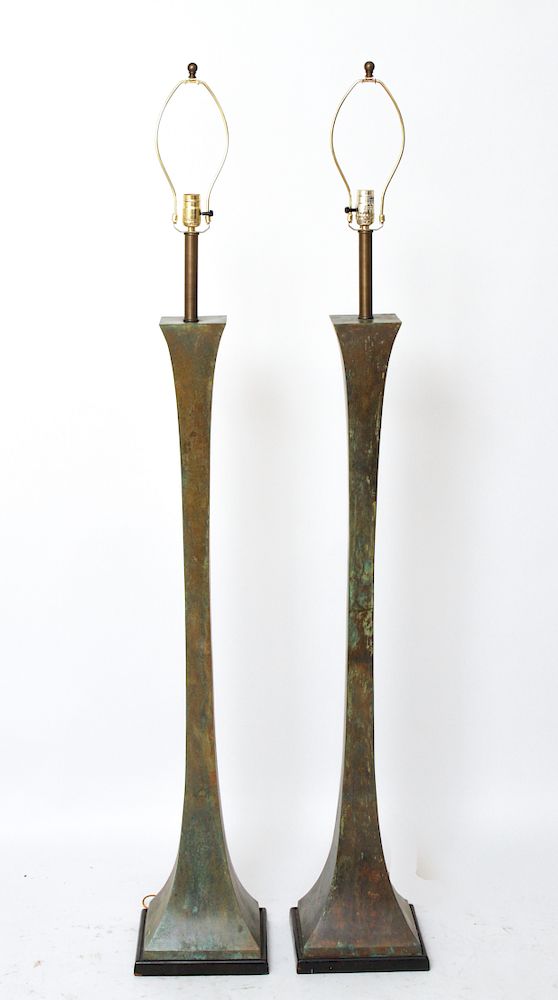 Appraisal: Stewart Ross James Hansen Bronze Floor Lamps Pr Pair of