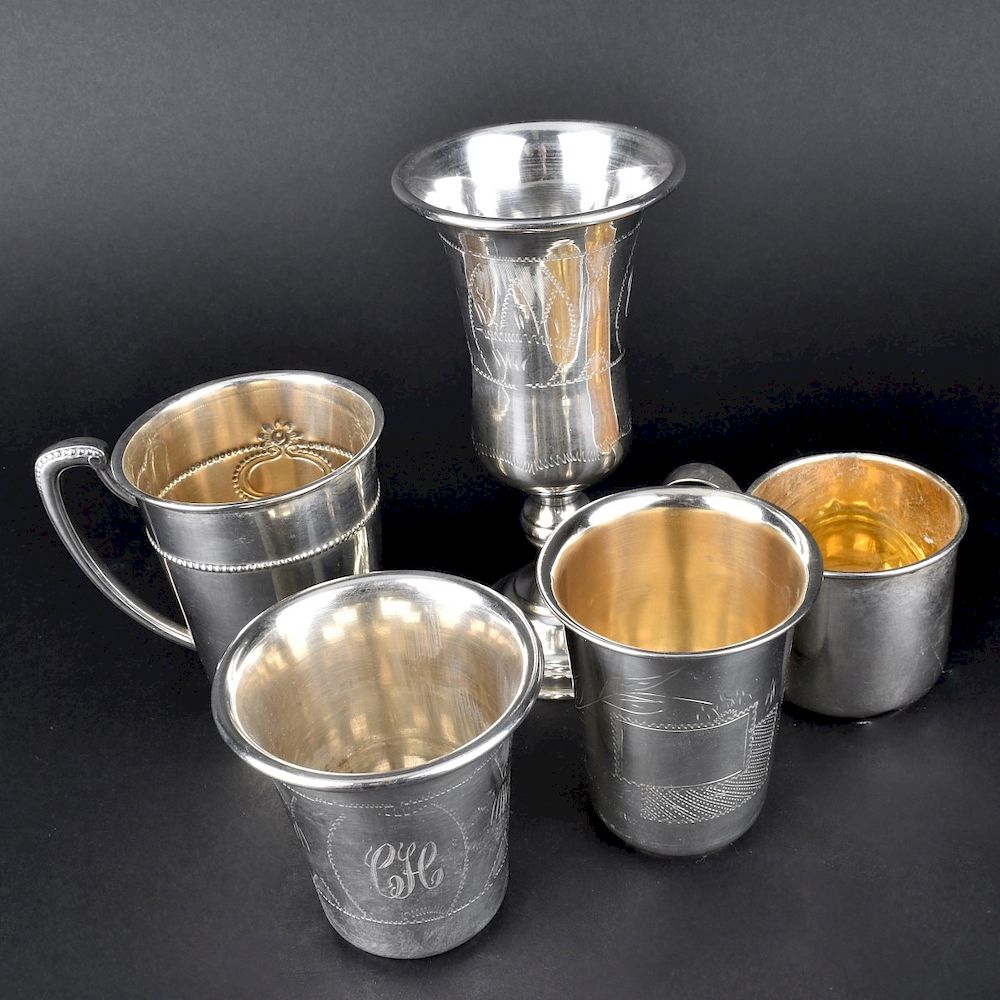 Appraisal: Lot of Sterling Silver Cups Lot of Five Vintage Assorted