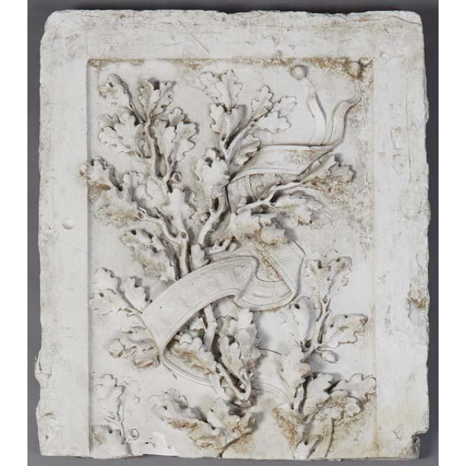 Appraisal: High Relief Plaster Panel c with relief oak leaves and