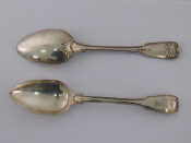 Appraisal: A matched pair of George III silver Fiddle Thread and