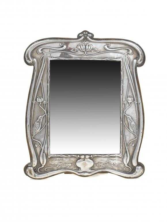 Appraisal: AN ART NOUVEAU SILVER MIRROR BY WILLIAM NEALE SONS the