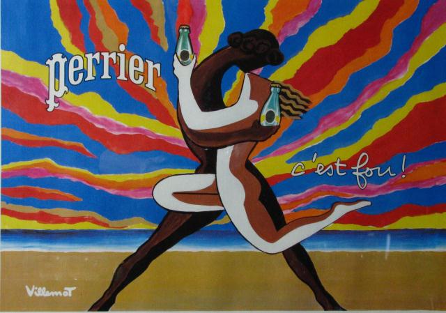 Appraisal: Villemot x 'Perrier C'est Fou' Serigraph x as framed x