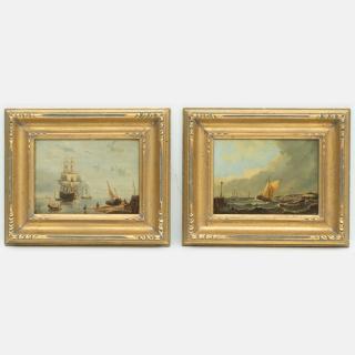 Appraisal: Artist Unknown Continental School th Century Two Coastal Scenes with