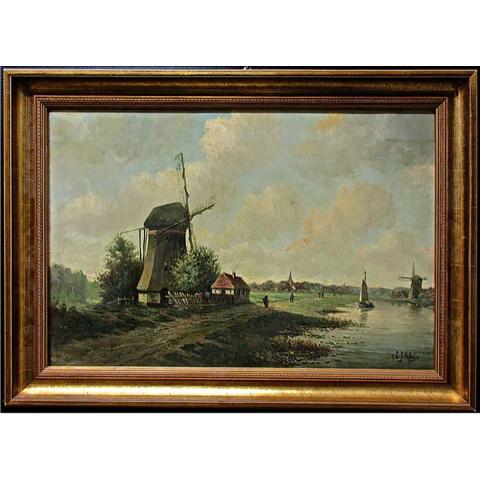 Appraisal: AFTER LODEWIJK JOHANNES KLEIJN DUTCH - MILL ON THE RIVER