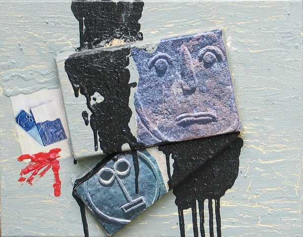 Appraisal: Elwyn Augustus Jack Lynn - Heads and Geometry mixed media