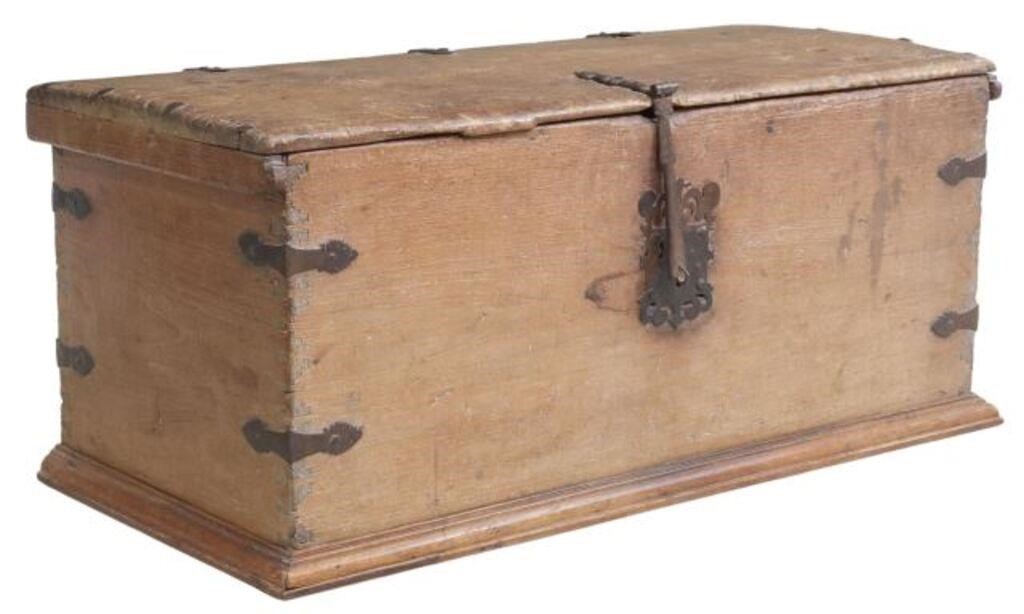 Appraisal: Rustic Spanish Colonial cedar storage trunk attributed to the Oaxaca