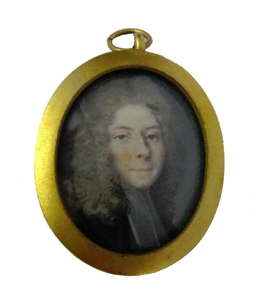 Appraisal: French School circa portrait miniature on ivory of a cleric