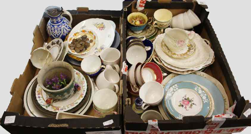 Appraisal: A collection of Two Trays Various Pottery to include Spode